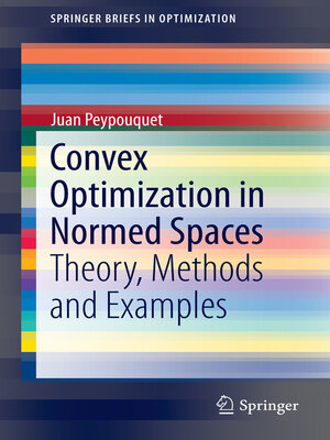 cover image of Convex Optimization in Normed Spaces